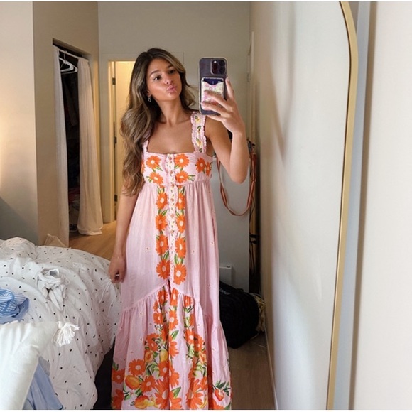 FARM Rio Dresses Farm Rio Papaya Salad Maxi Dress S Poshmark